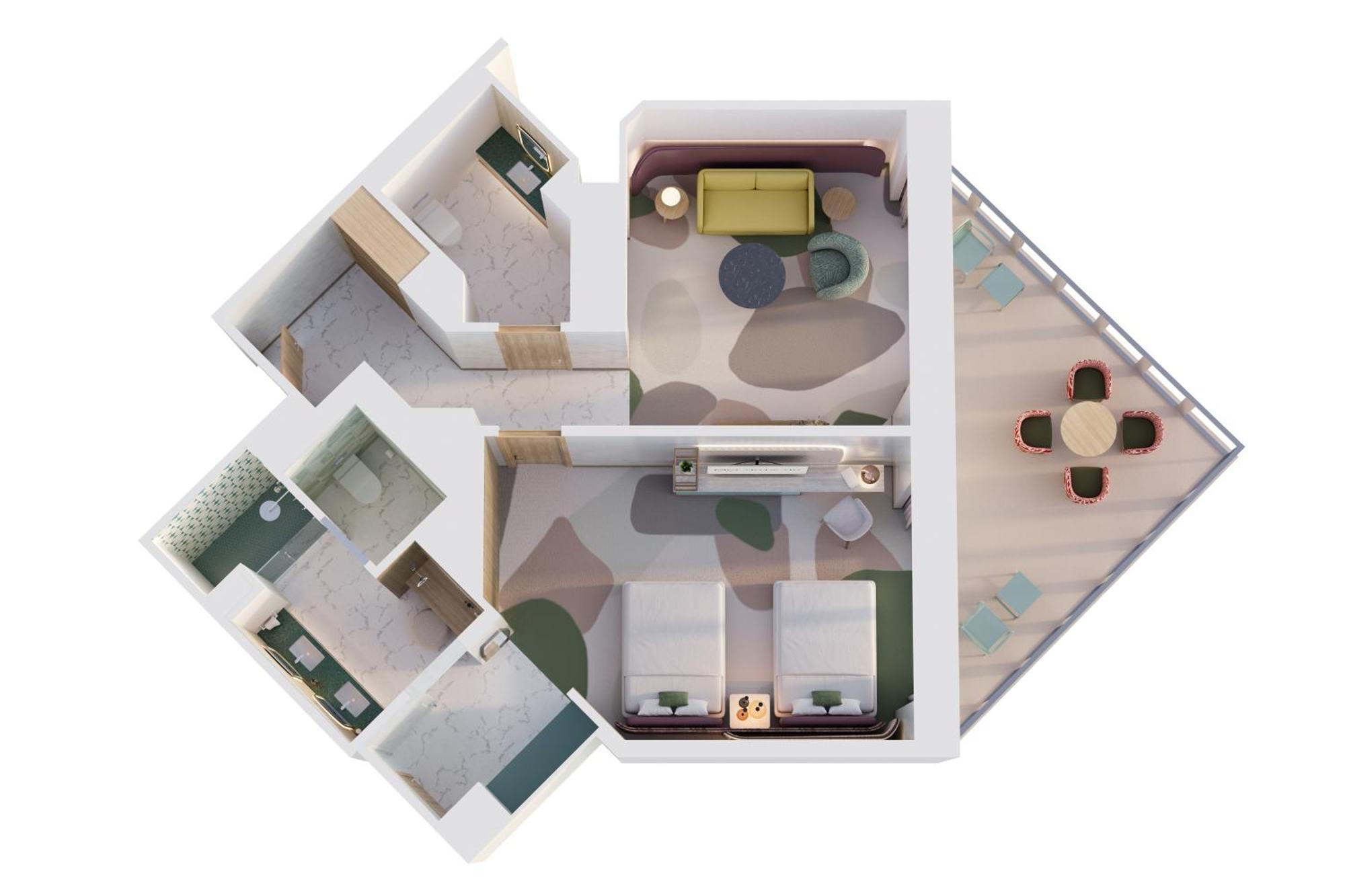 Pier Sixty-Six Hotel Fort Lauderdale Exterior photo 3D floor plan of a hotel room